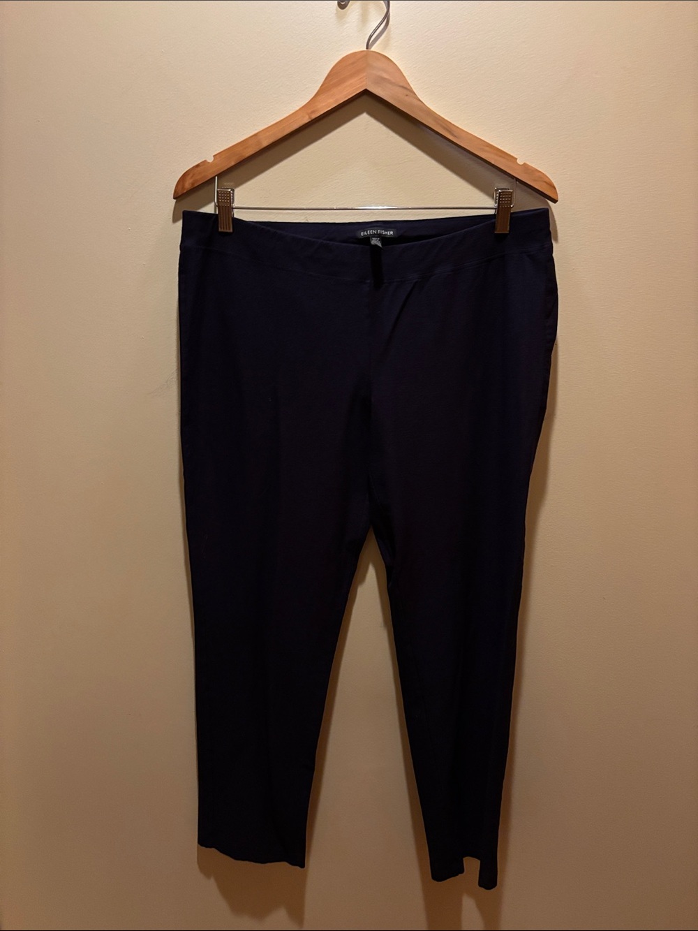 Eileen Fisher Dark Navy Pull-On Tapered Pants